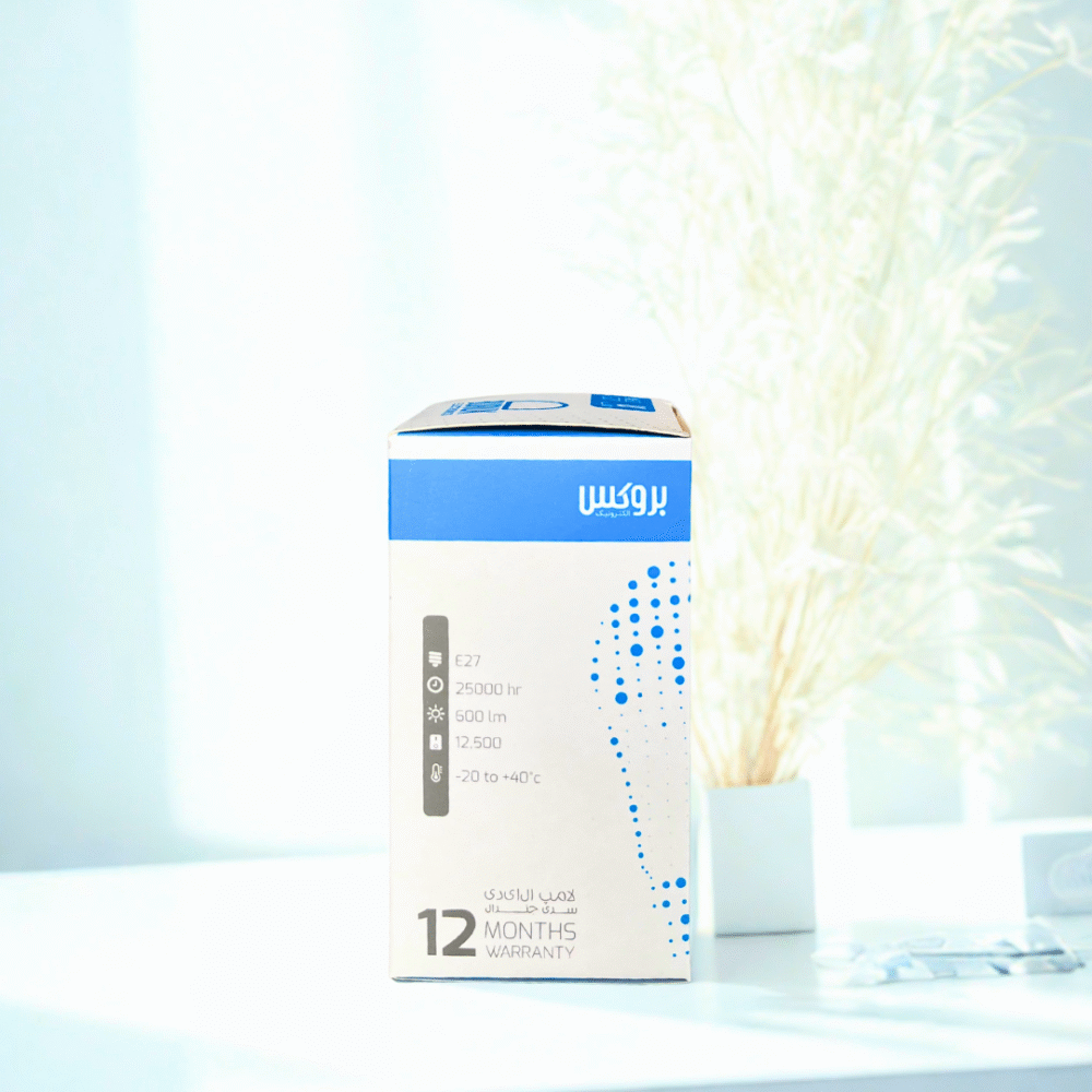 لامپ LED بروکس ۷ وات مدل A60 با سرپیچ E27 روشن