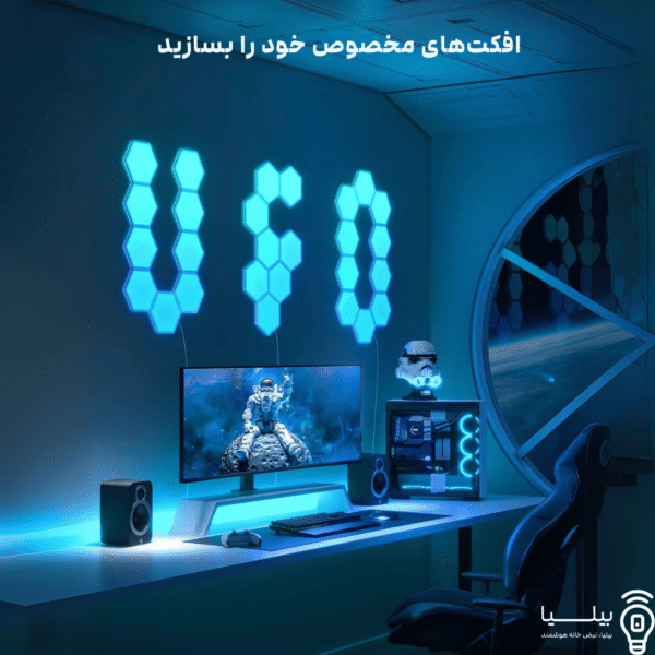 نمایش مدل های مختلف قرار گیری پنل نوری هوشمند Govee Glide Hexa