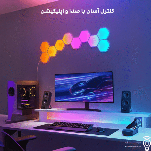 نمایش مدل های مختلف قرار گیری پنل نوری هوشمند Govee Glide Hexa