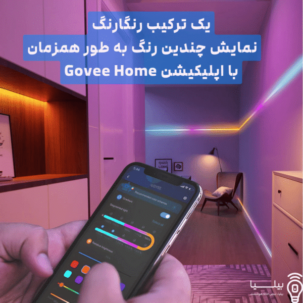 نمایش ترکیب چند رنگ با نوار LED هوشمند Govee RGBIC مدل H619A