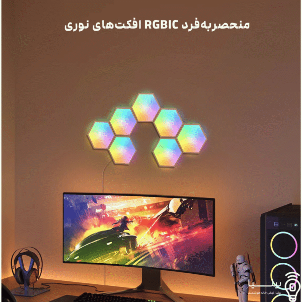 نمایس مدل های مختلف قرار گیری پنل نوری هوشمند Govee Glide Hexa