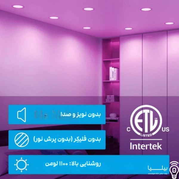 لامپ هوشمند Govee RGBWW بدون نویز و فلیکر با روشنایی بالا و تاییدیه ETL؛ مناسب نورپردازی اتاق و گیمینگ – بیلیا
