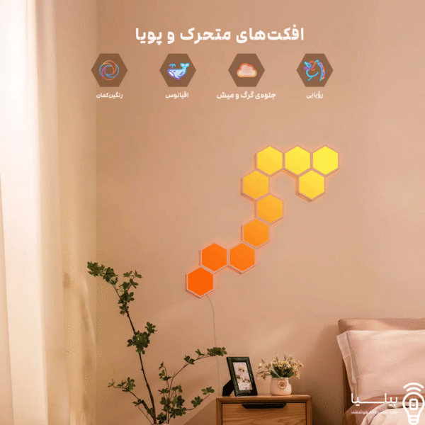 نمایش مدل های مختلف قرار گیری پنل نوری هوشمند Govee Glide Hexa