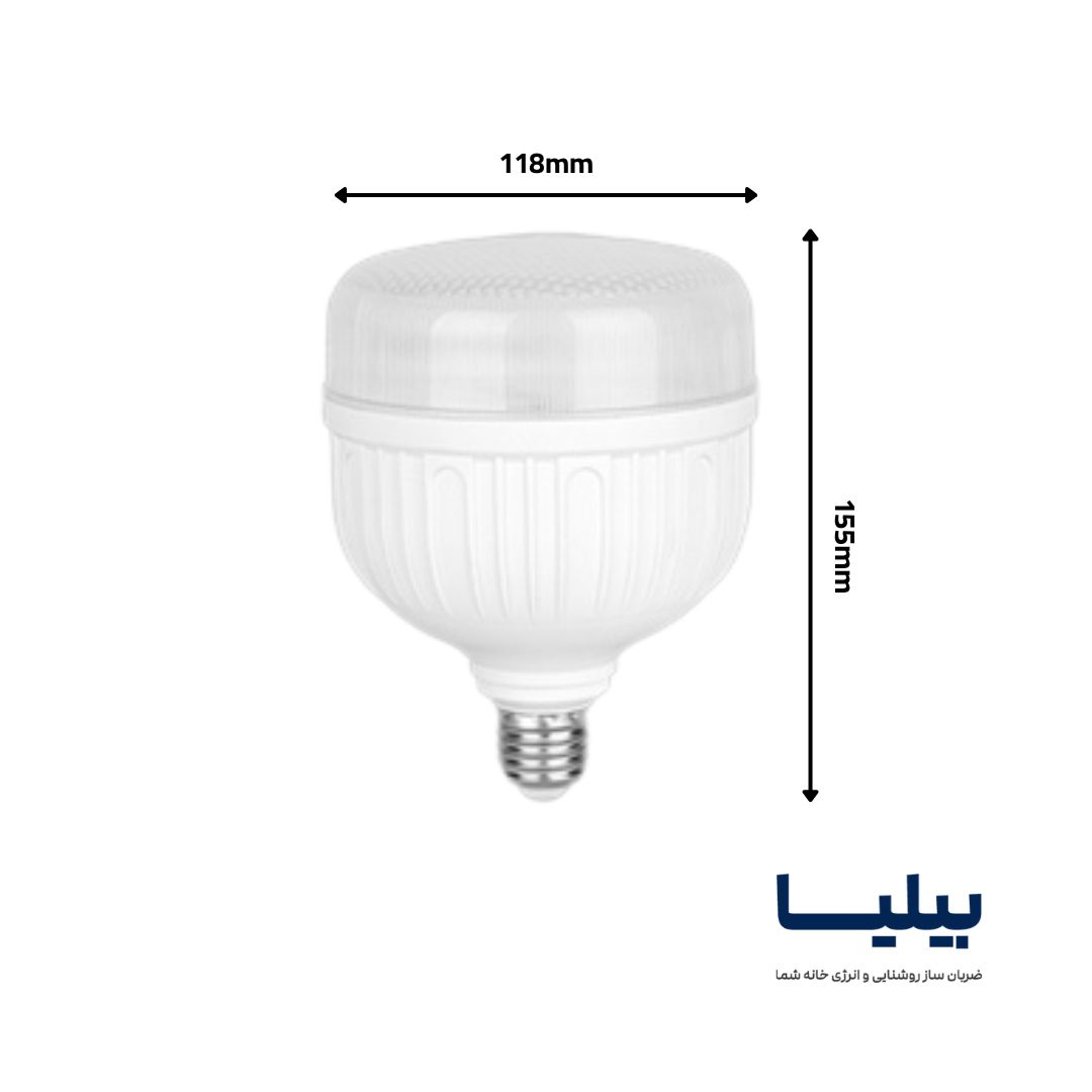 لامپ ال ای دی استوانه ای شفاف 40 وات برند پارس شعاع توس