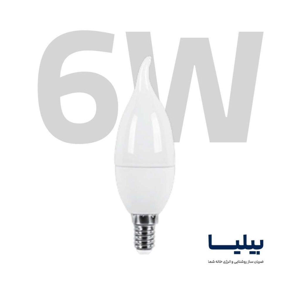 لامپ led اشکی مات 6 وات برند پارس شعاع توس